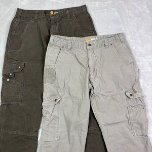 Carhartt Pants 33x30 B342 DFE DES Double Knee Cargo Ripstop Workwear Lot of 2
